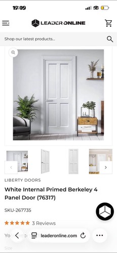 Berkeley white internal door - white,