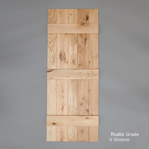 Grooved solid oak - v,